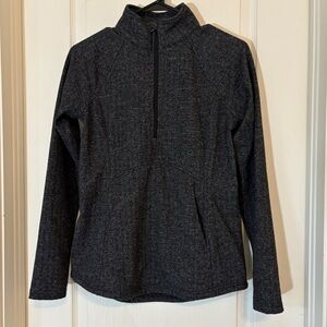 Kyodan Outdoor Herringbone Quarter Zip Pullover Sweater Jacket Petite Small